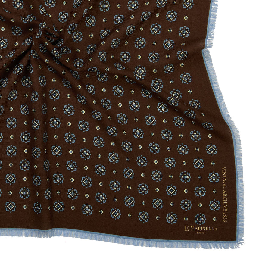 DARK BROWN WOOL, CASHMERE AND SILK SCARF 65