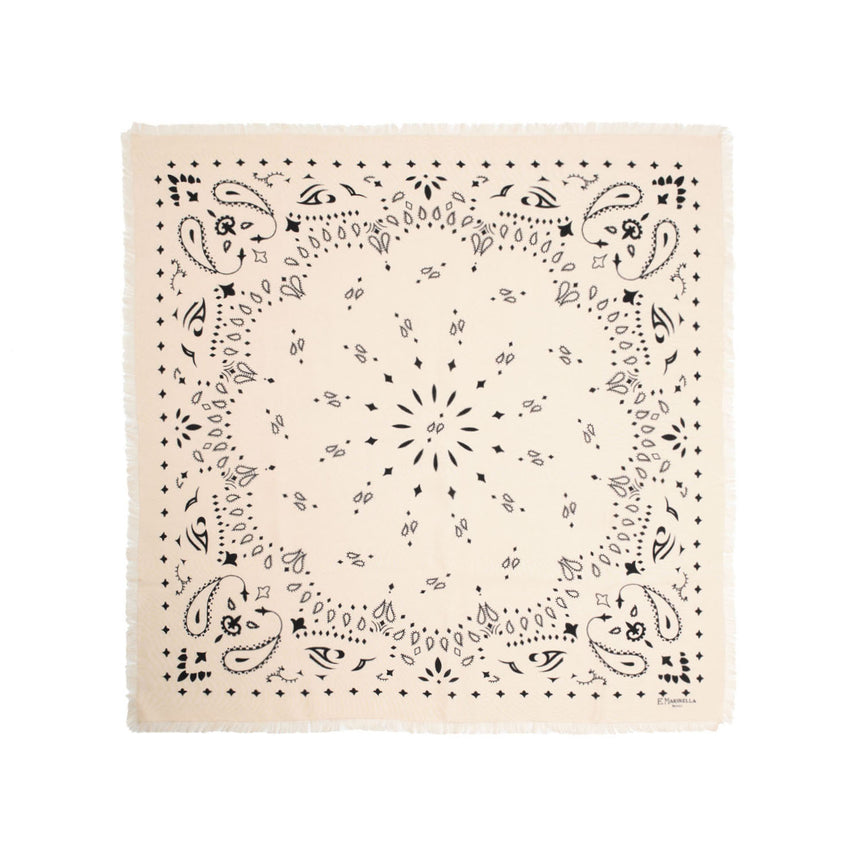 WHITE WOOL, CASHMERE AND SILK SCARF 65