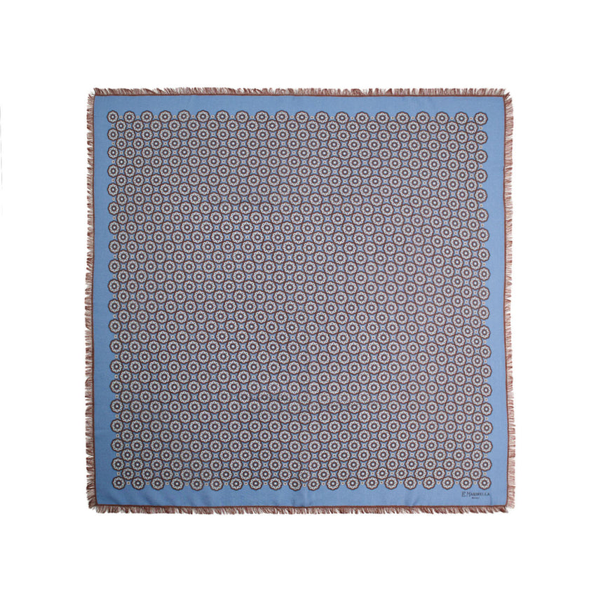 POWDER BLUE WOOL, CASHMERE AND SILK SCARF 65