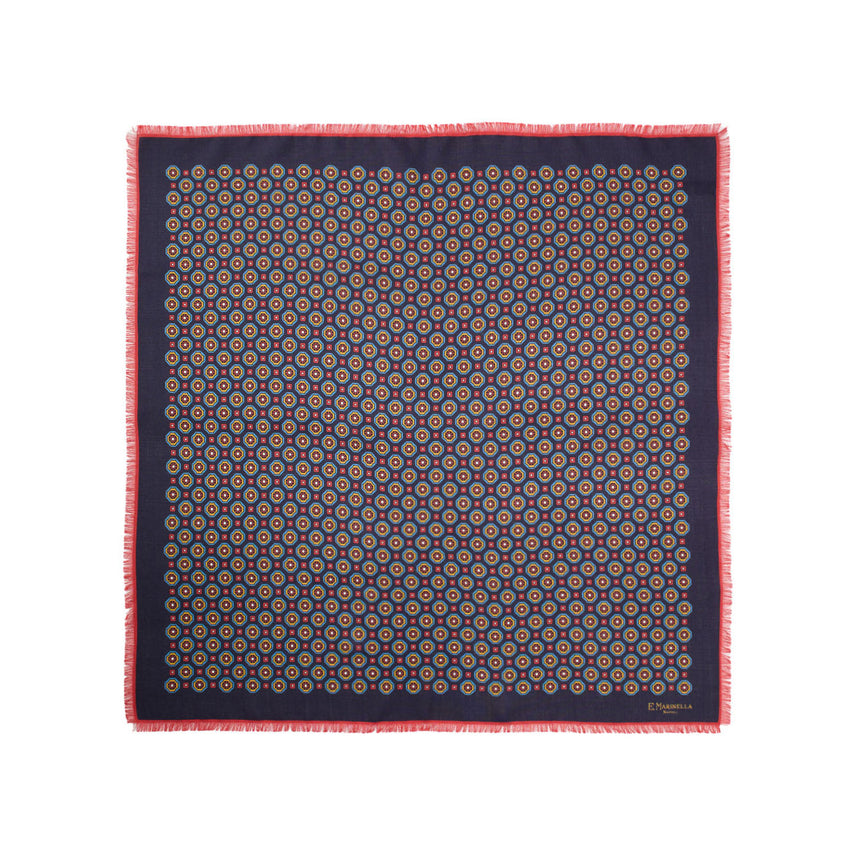 DARK BLUE WOOL, CASHMERE AND SILK SCARF 65