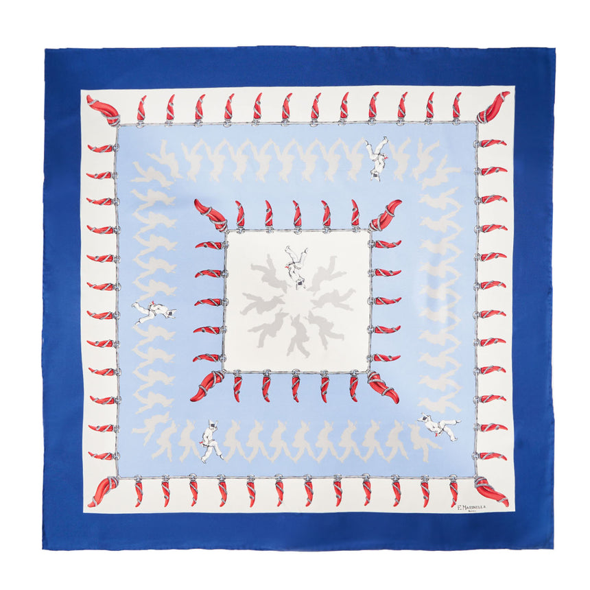 FOULARD IN SETA 90 BLU