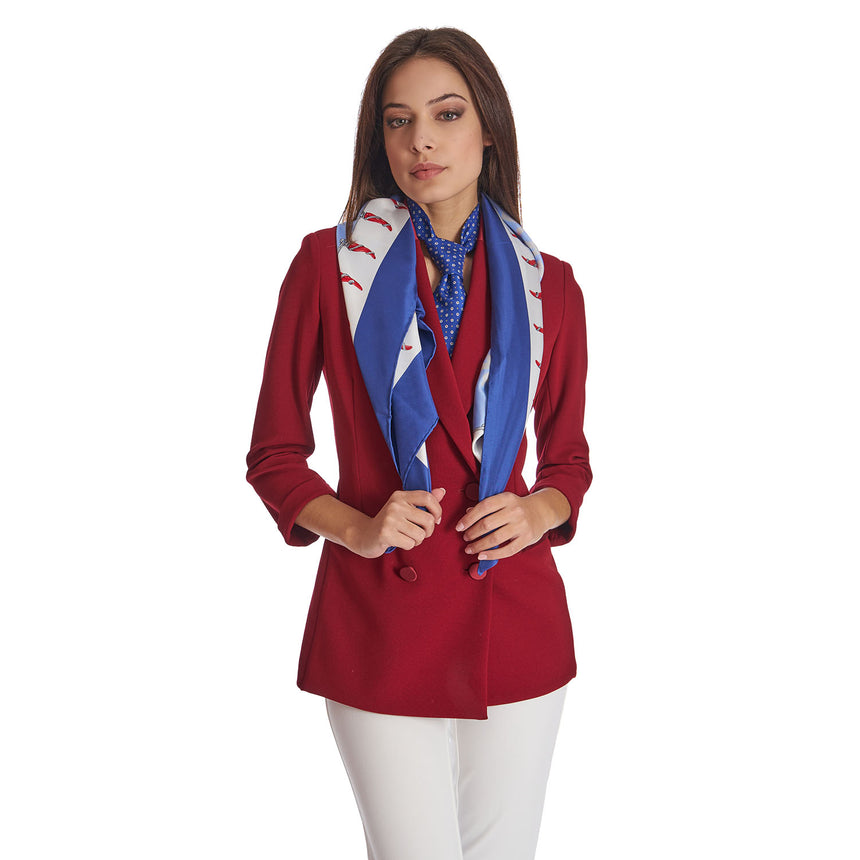 FOULARD IN SETA 90 BLU