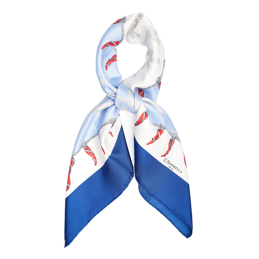 FOULARD IN SETA 90 BLU