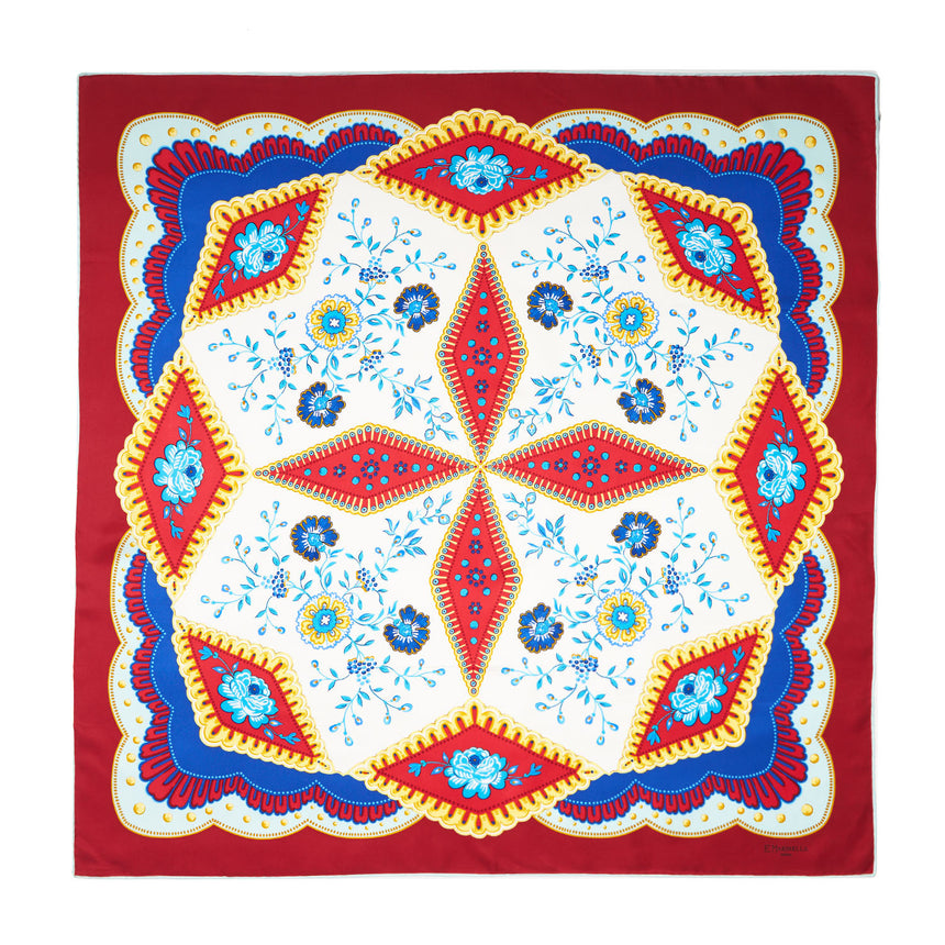 BURGUNDY SILK SCARF 90