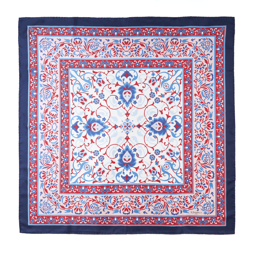 FOULARD IN SETA 90 BLU