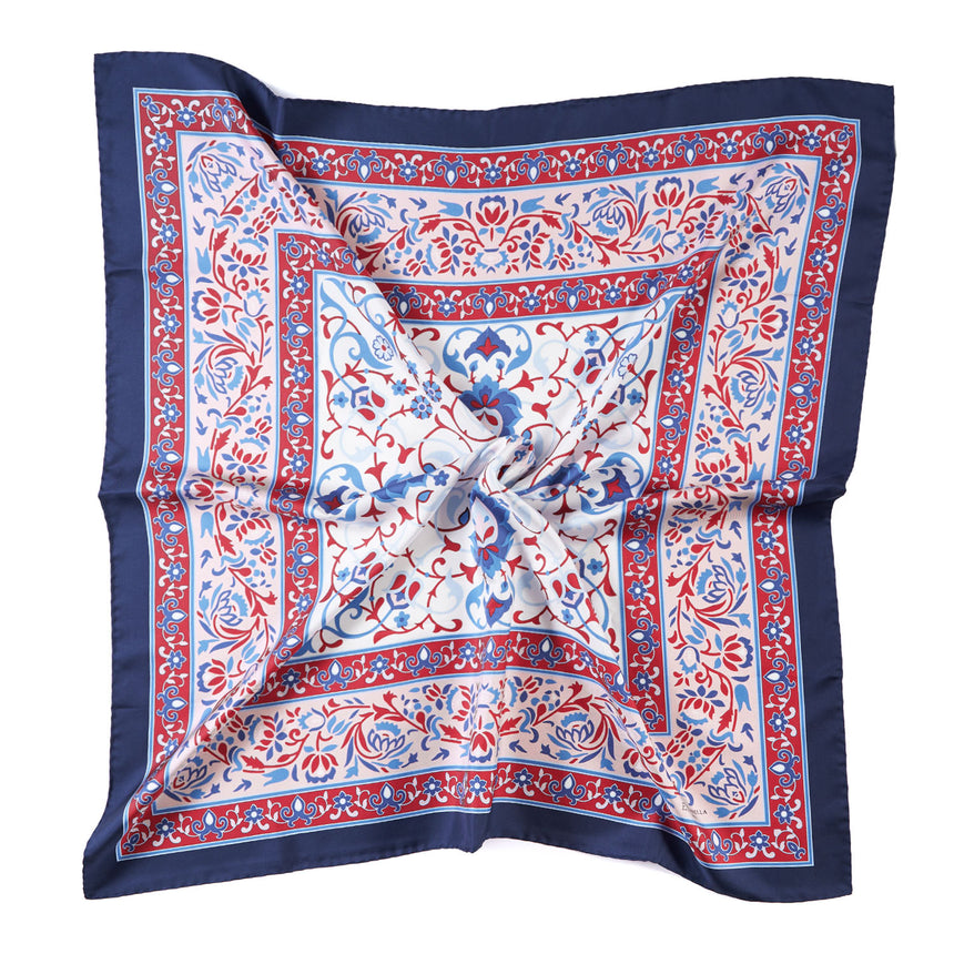 FOULARD IN SETA 90 BLU