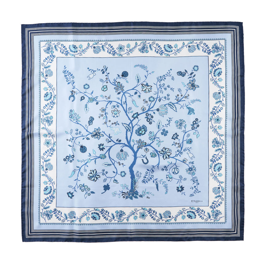 LIGHT BLUE SILK SCARF 90