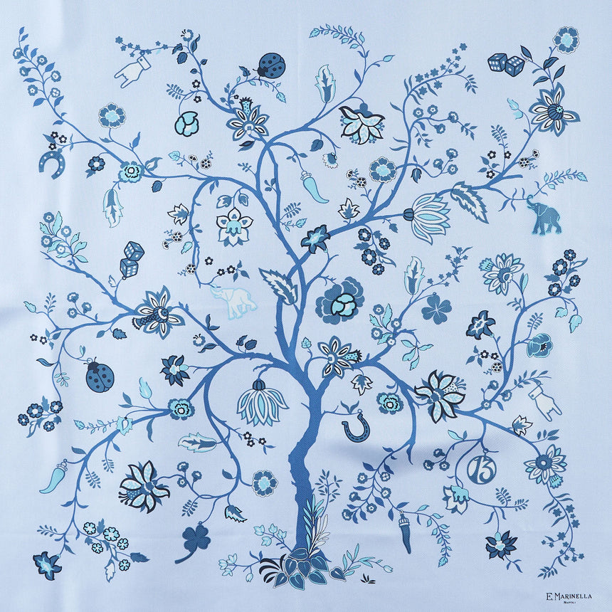 LIGHT BLUE SILK SCARF 90