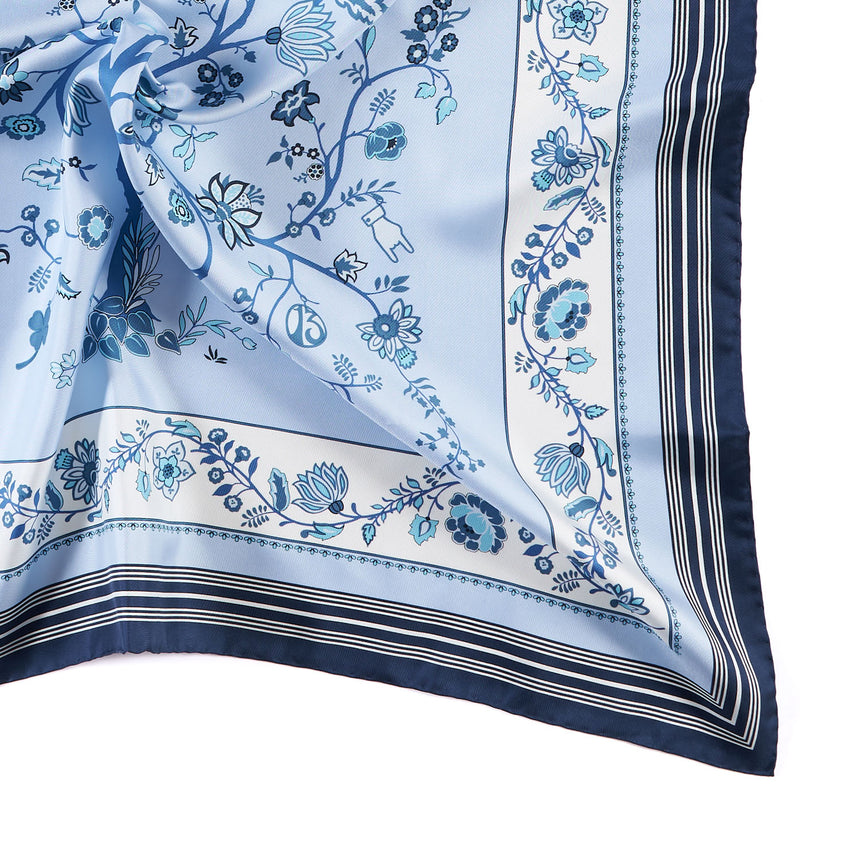 LIGHT BLUE SILK SCARF 90