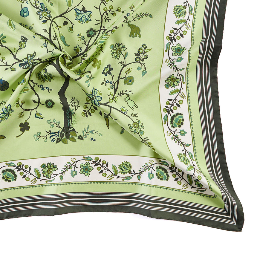 OLIVE GREEN SILK SCARF 90