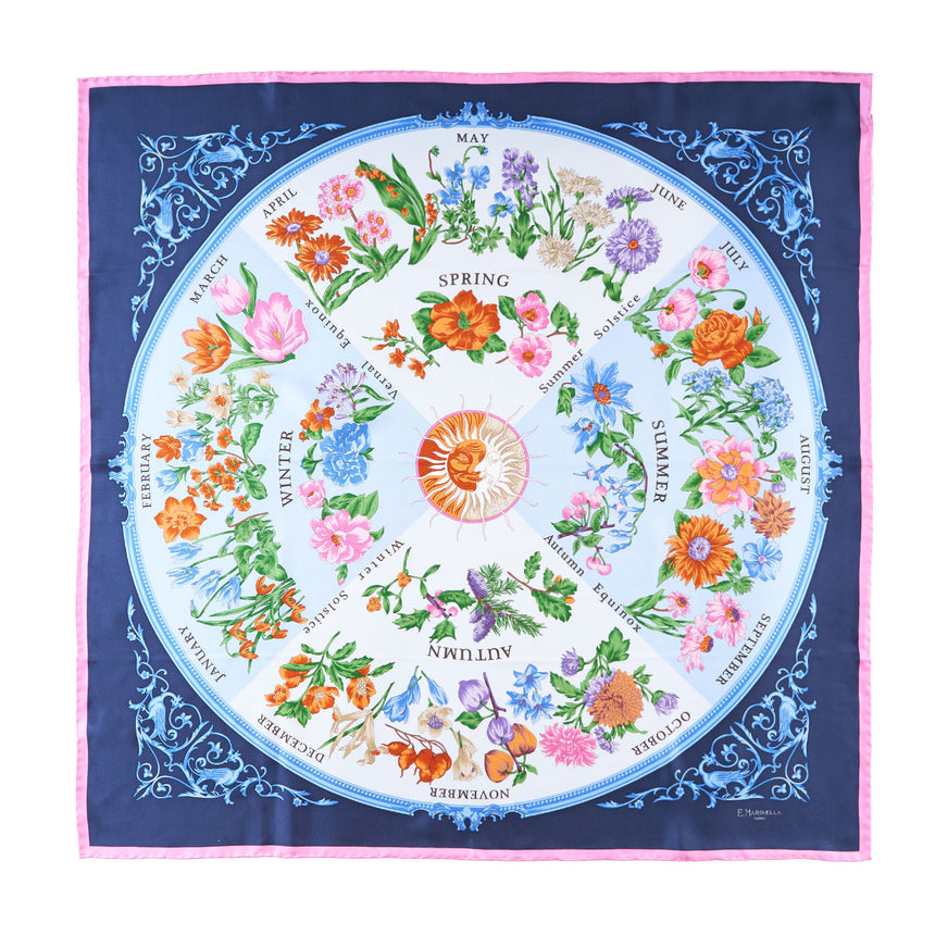 FOULARD IN SETA 90 BLU