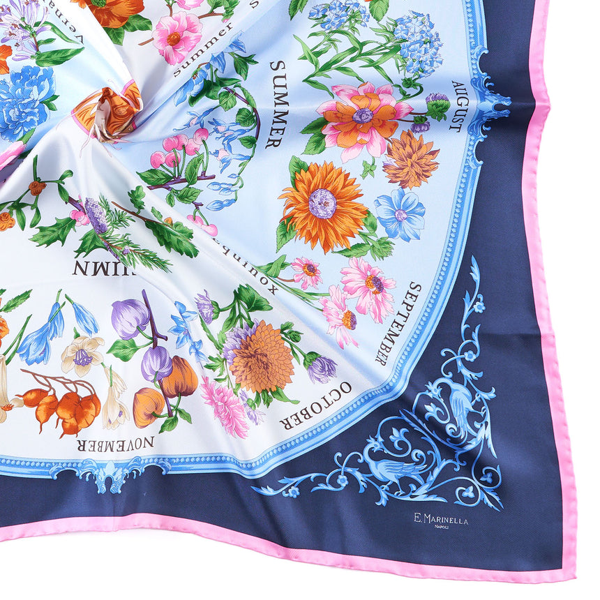 FOULARD IN SETA 90 BLU