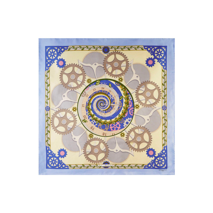 FOULARD IN SETA 90 AZZURRO