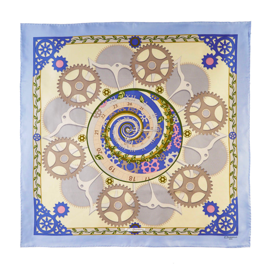 LIGHT BLUE SILK SCARF 90