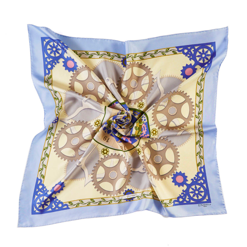 FOULARD IN SETA 90 AZZURRO