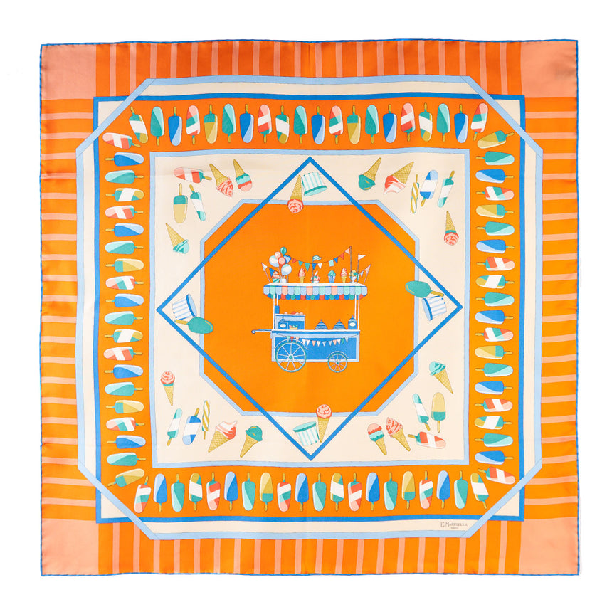 FOULARD IN SETA 90 ARANCIONE