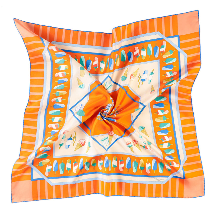 FOULARD IN SETA 90 ARANCIONE