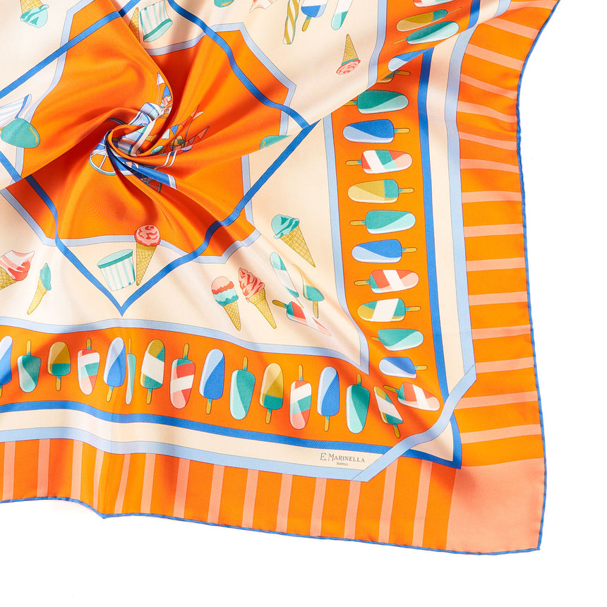 FOULARD IN SETA 90 ARANCIONE