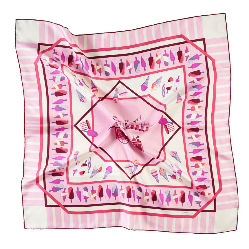 FOULARD IN SETA 90 ROSA