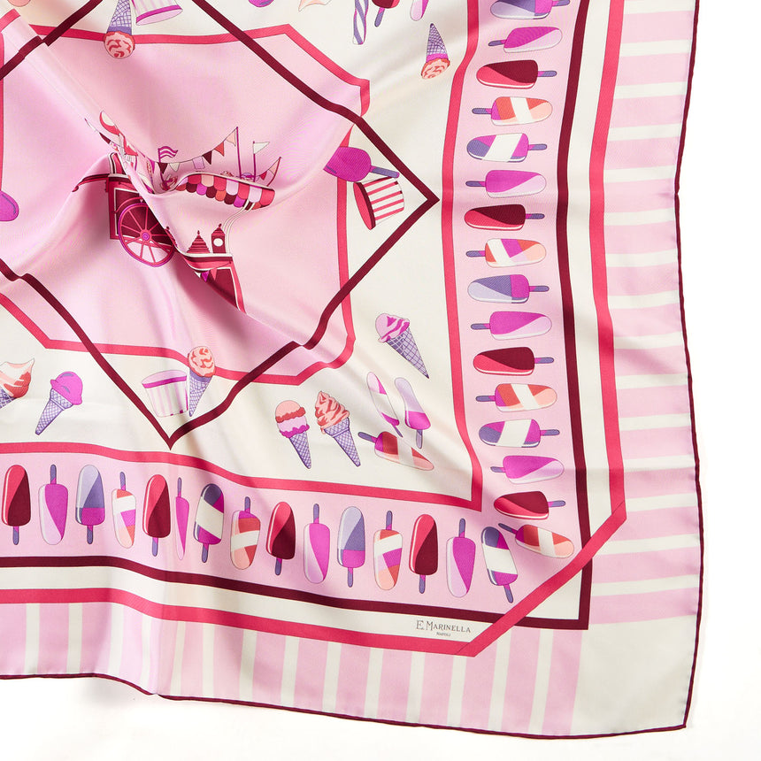 FOULARD IN SETA 90 ROSA