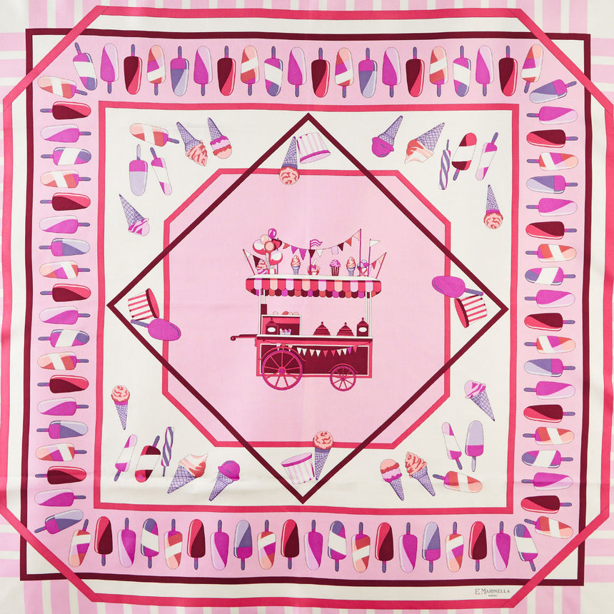FOULARD IN SETA 90 ROSA