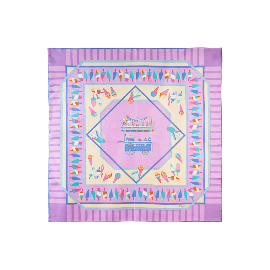 FOULARD IN SETA 90 LILLA