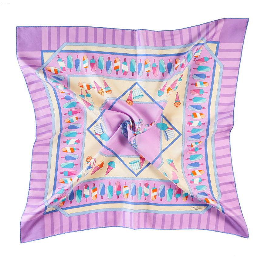 FOULARD IN SETA 90 LILLA