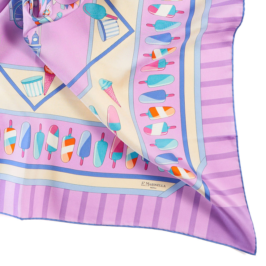 FOULARD IN SETA 90 LILLA
