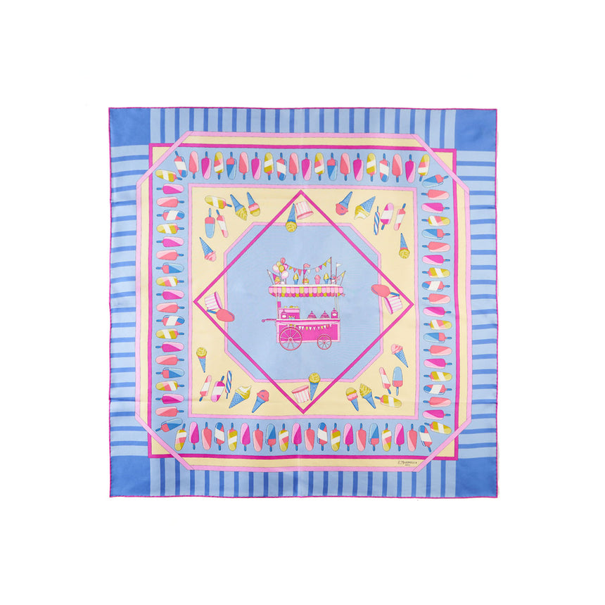 FOULARD IN SETA 90 AZZURRO