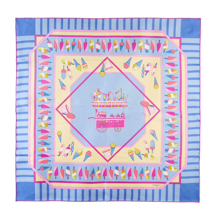 LIGHT BLUE SILK SCARF 90