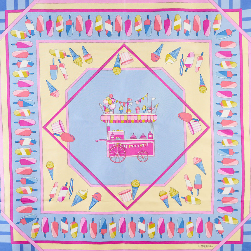 FOULARD IN SETA 90 AZZURRO