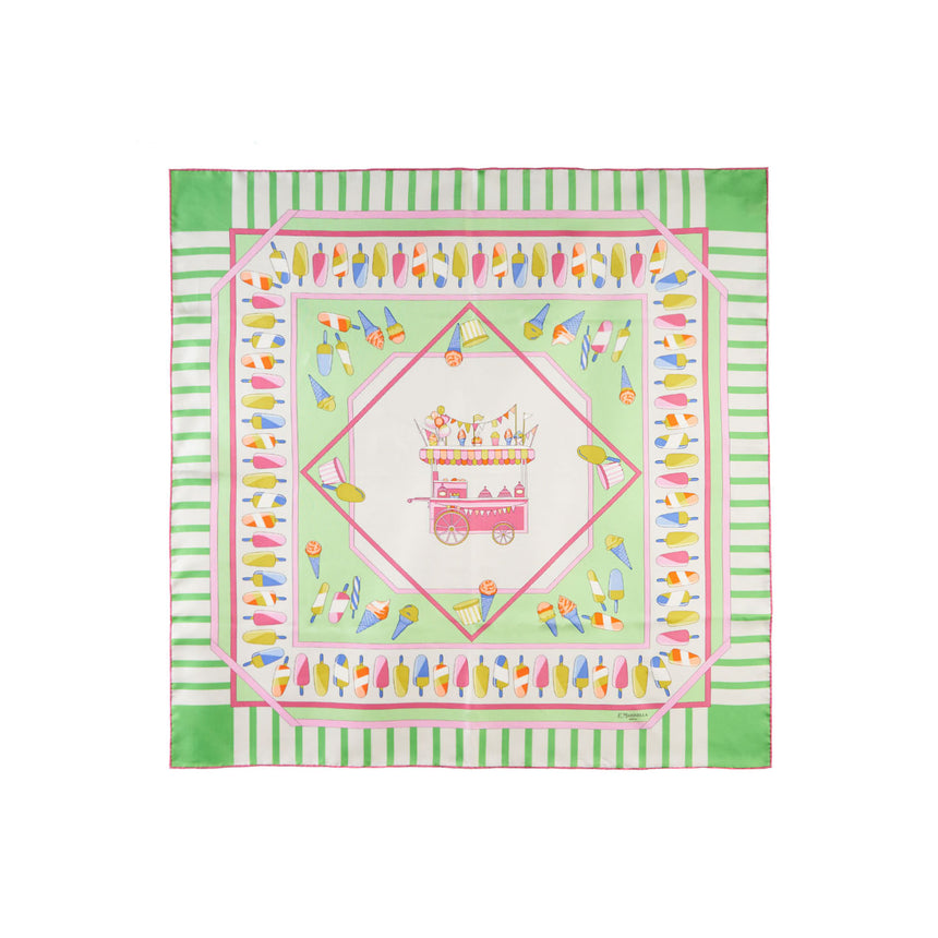FOULARD IN SETA 90 VERDE CHIARO