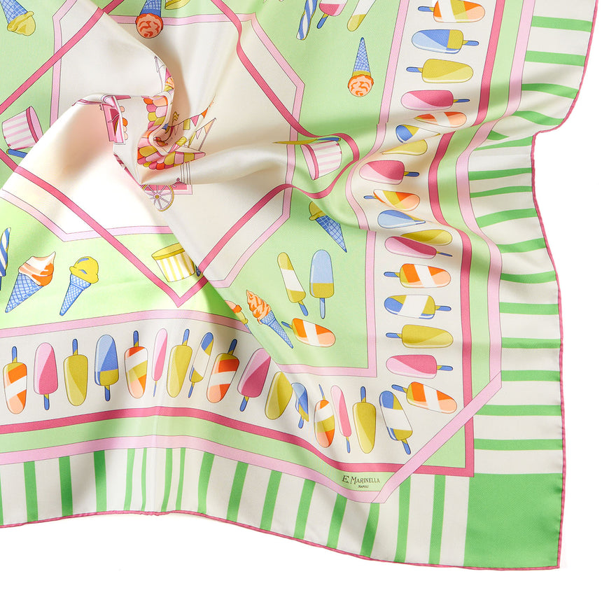 LIGHT GREEN SILK SCARF 90