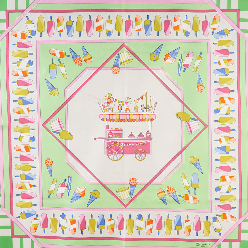 LIGHT GREEN SILK SCARF 90