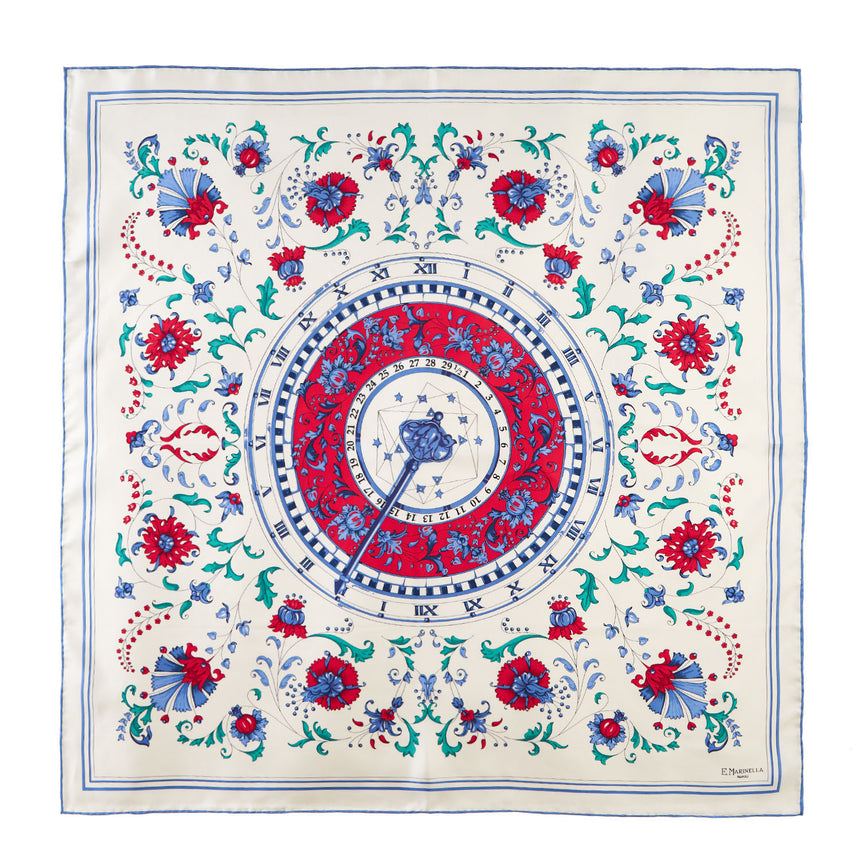 FOULARD IN SETA 90 BLU