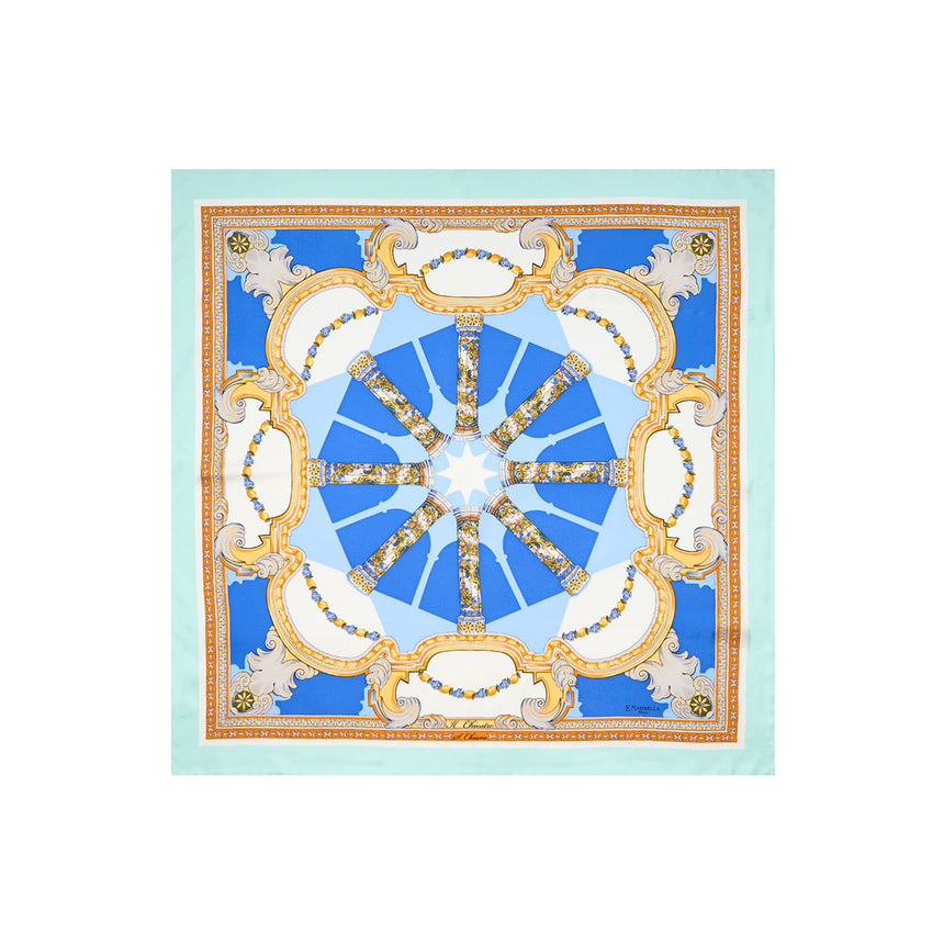 FOULARD IN SETA 90 AZZURRO