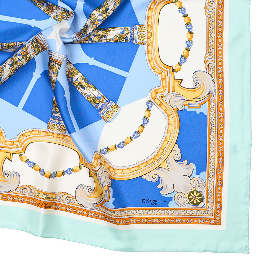 FOULARD IN SETA 90 AZZURRO