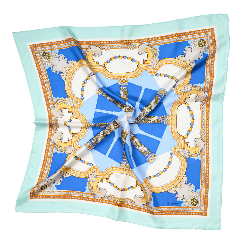 FOULARD IN SETA 90 AZZURRO