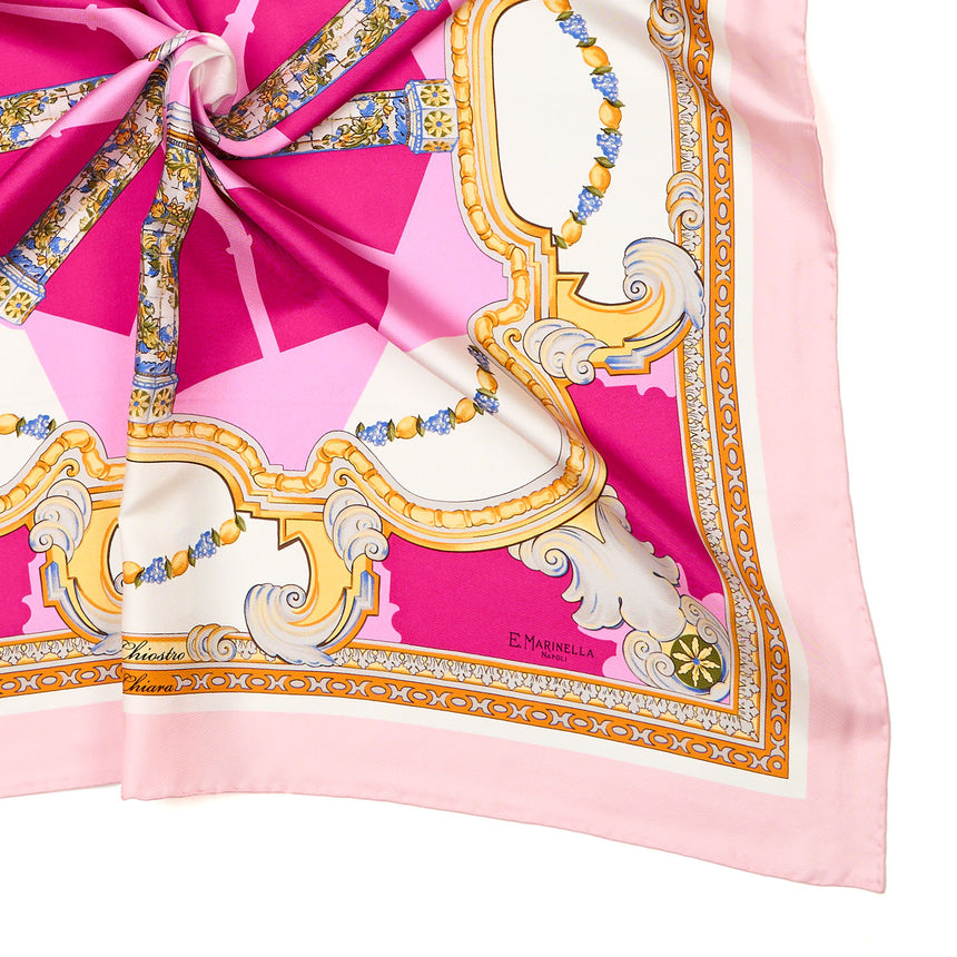 FOULARD IN SETA 90 ROSA