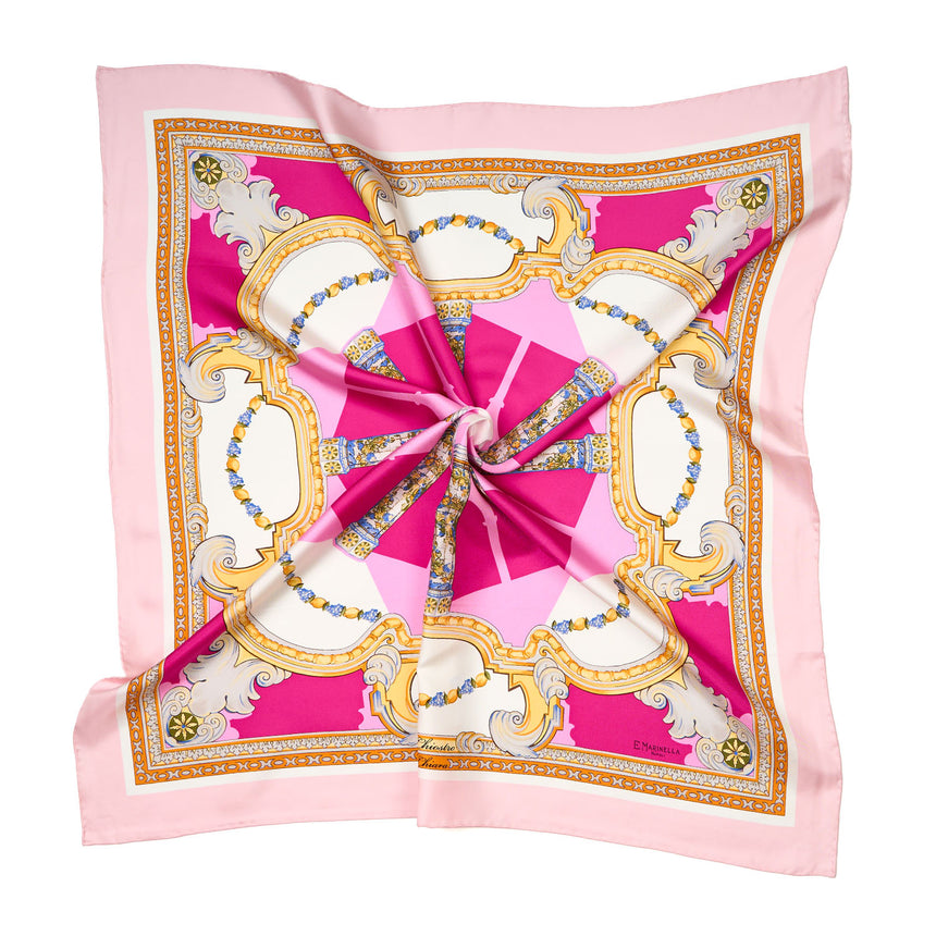 FOULARD IN SETA 90 ROSA