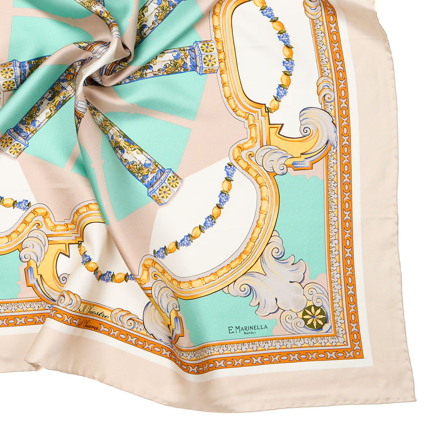 BEIGE SILK SCARF 90