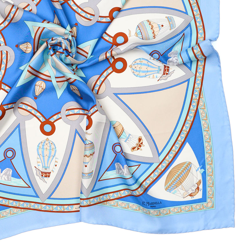FOULARD IN SETA 90 AZZURRO