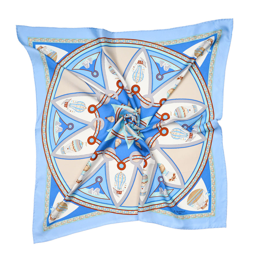 FOULARD IN SETA 90 AZZURRO
