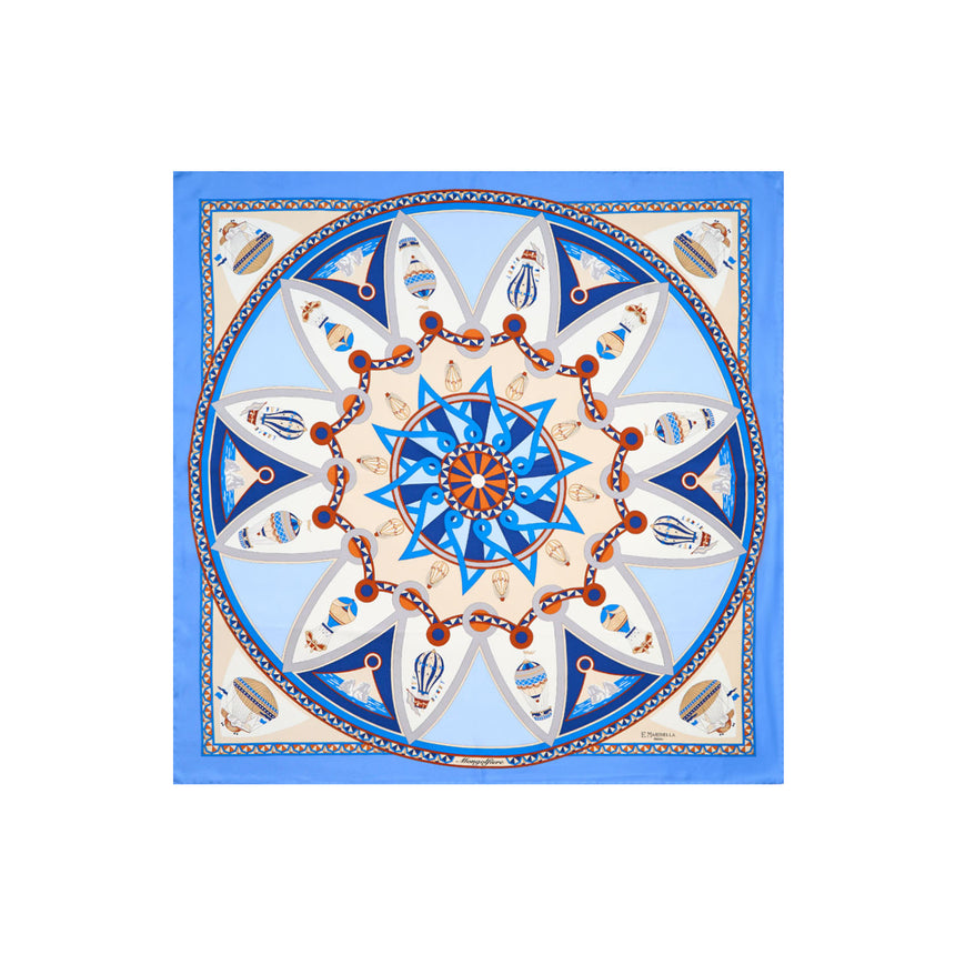 FOULARD IN SETA 90 AZZURRO POLVERE