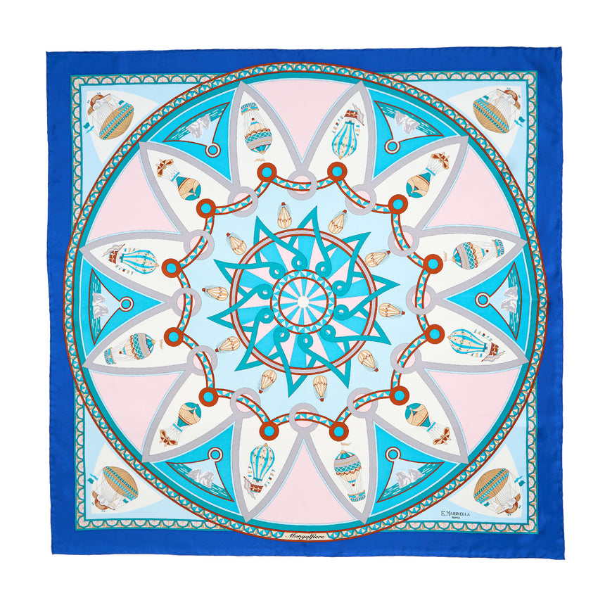 FOULARD IN SETA 90 BLU
