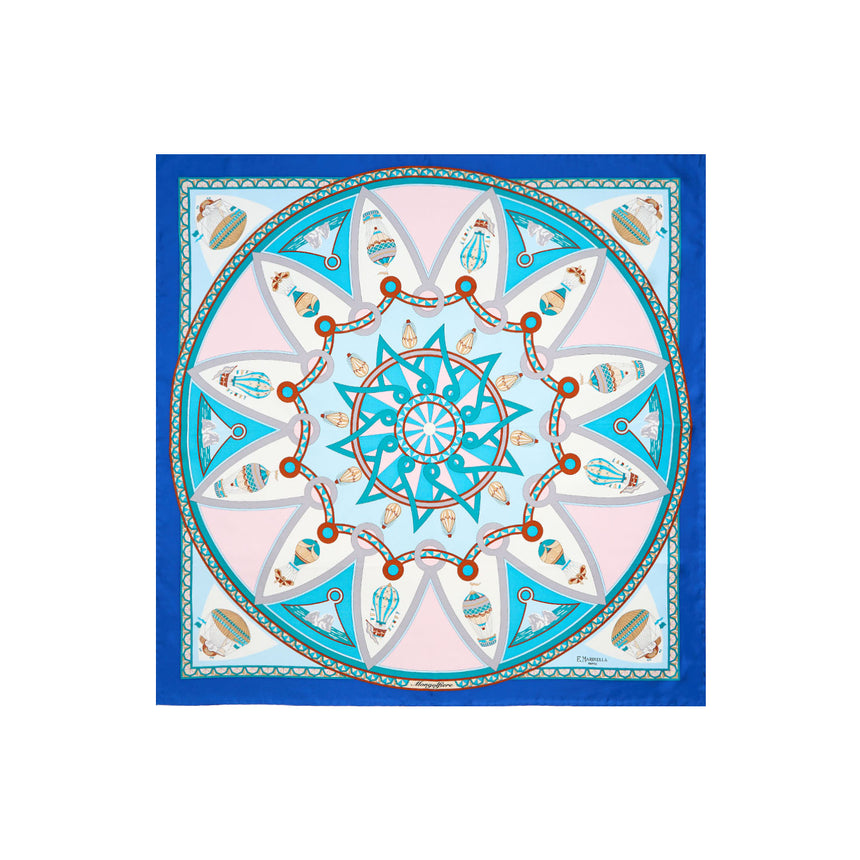 FOULARD IN SETA 90 BLU