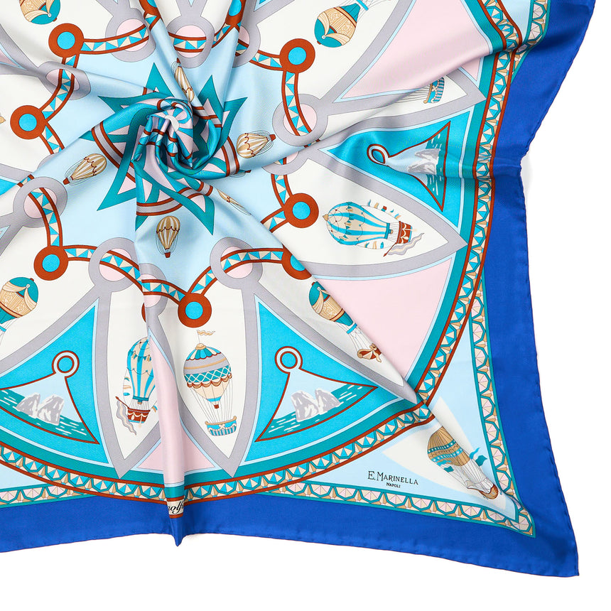 FOULARD IN SETA 90 BLU