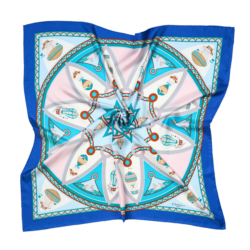 FOULARD IN SETA 90 BLU