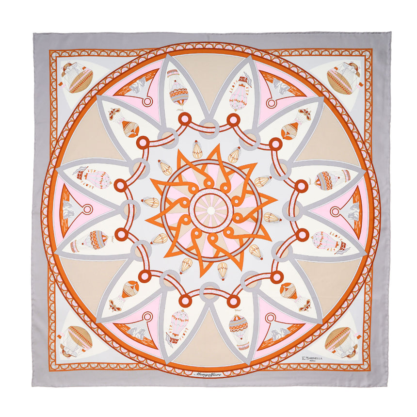 LIGHT GREY SILK SCARF 90