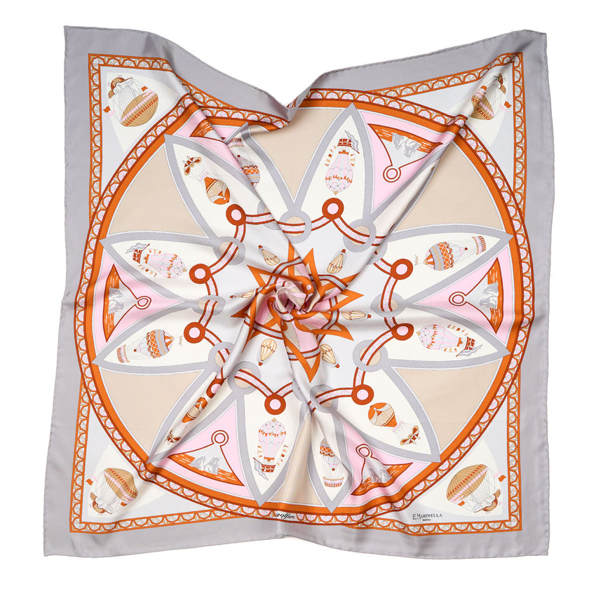 FOULARD IN SETA 90 GRIGIO CHIARO